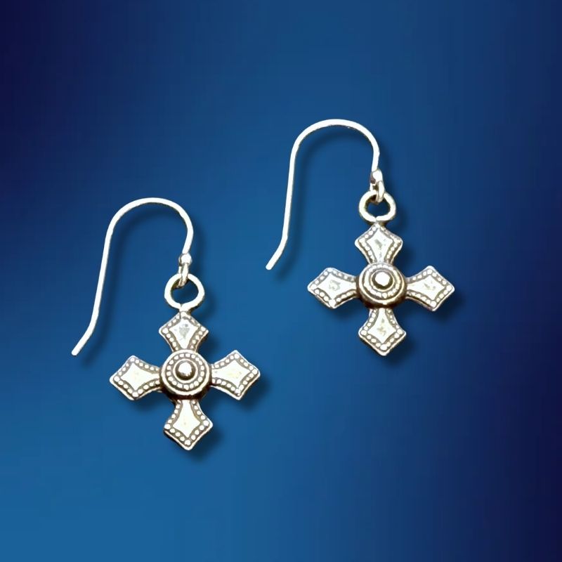 Medieval Coptic Cross Earrings