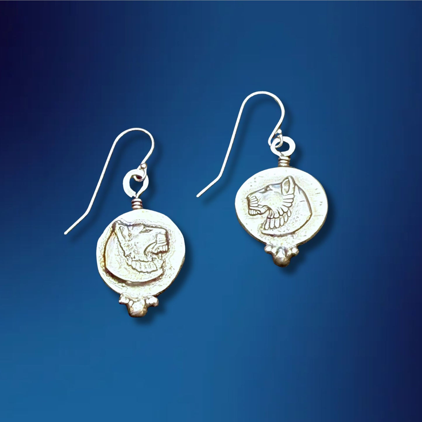 Art Deco Majestic Lioness Bust Earrings