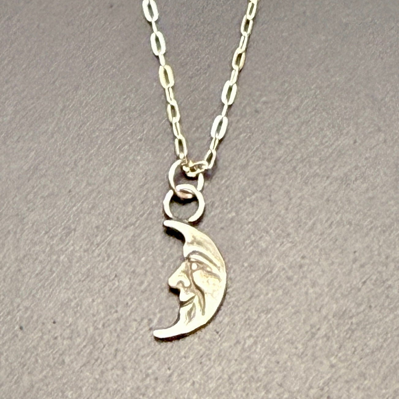 Crescent Man in the Moon Necklace