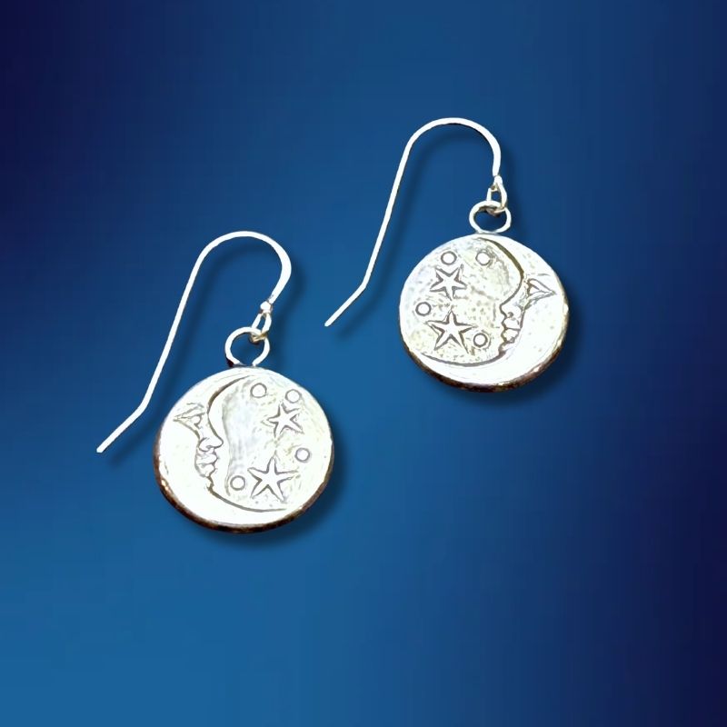 Round Man in the Moon Earrings