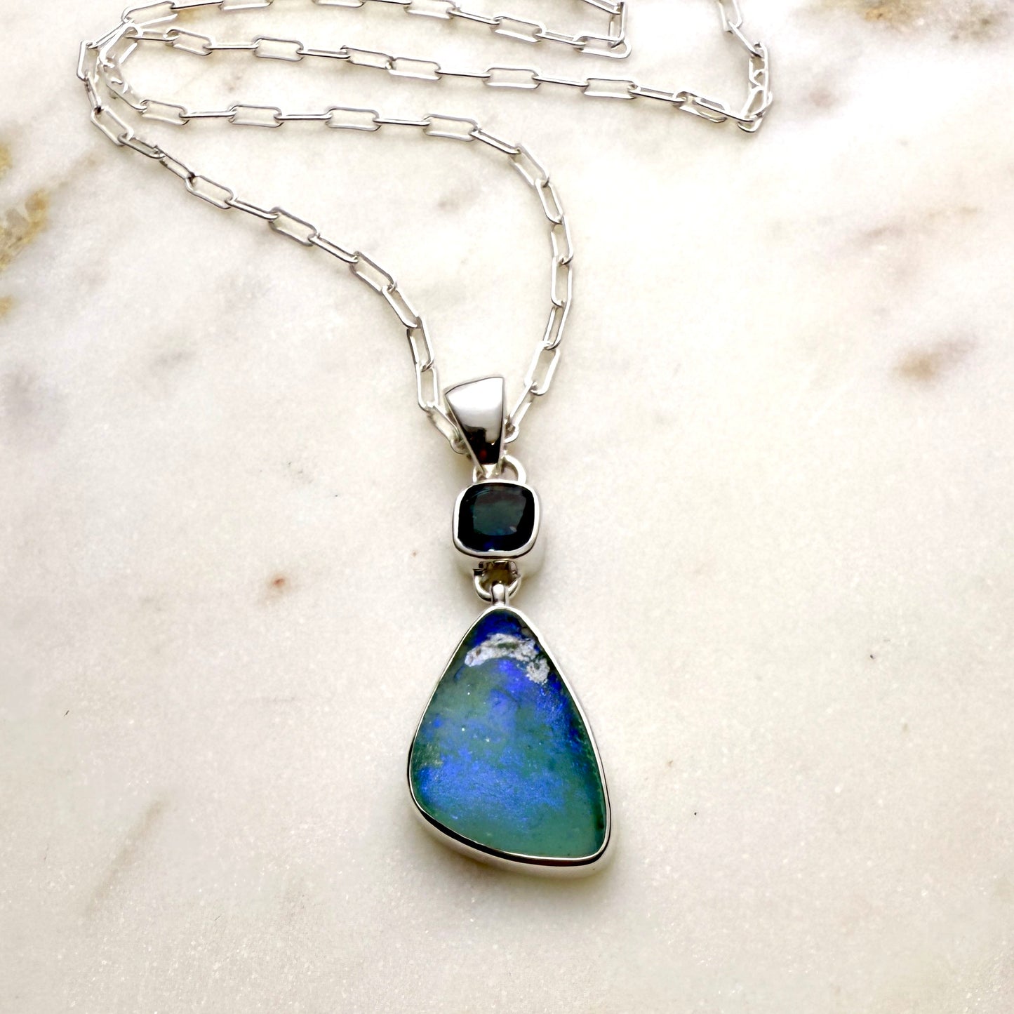 One-of-a-Kind Ancient Roman Glass Necklace in Sterling Silver