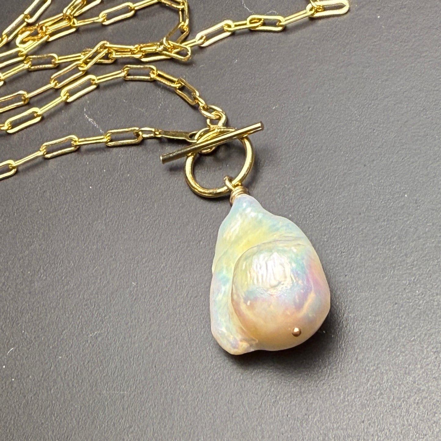 Stunning Baroque Freshwater Pearl on Toggle Chain