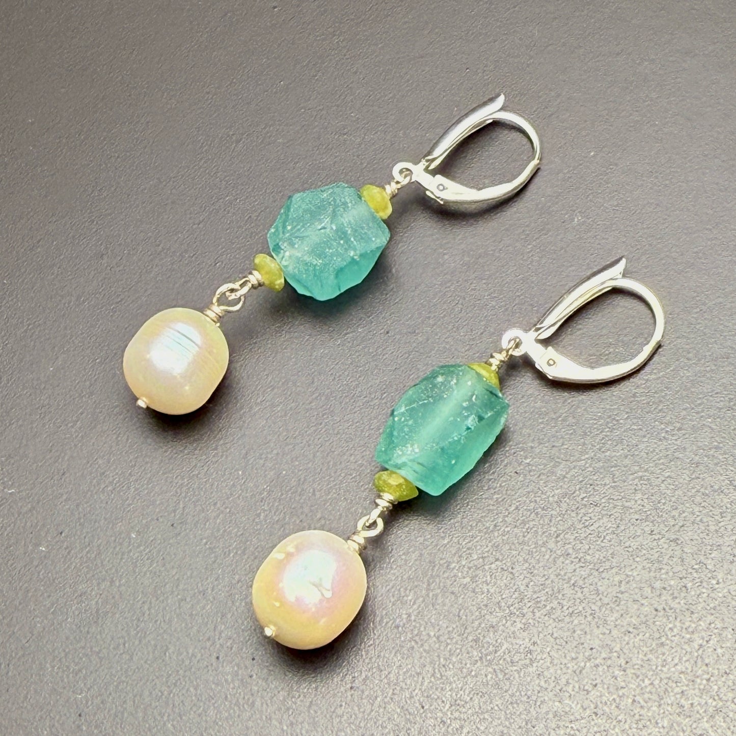 One-of-a-Kind Ancient Roman Glass Bead Earrings