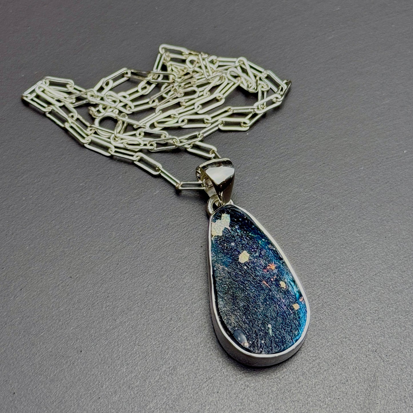 One-of-a-Kind Ancient Roman Glass Necklace in Sterling Silver