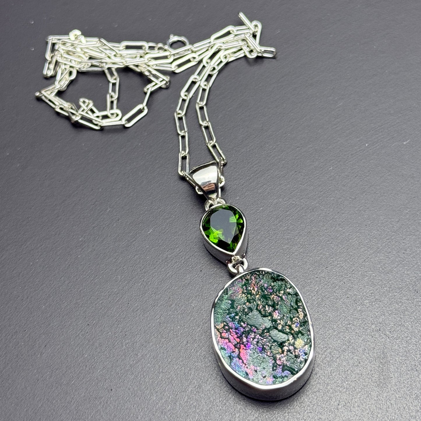 One-of-a-Kind Ancient Roman Glass Necklace in Sterling Silver