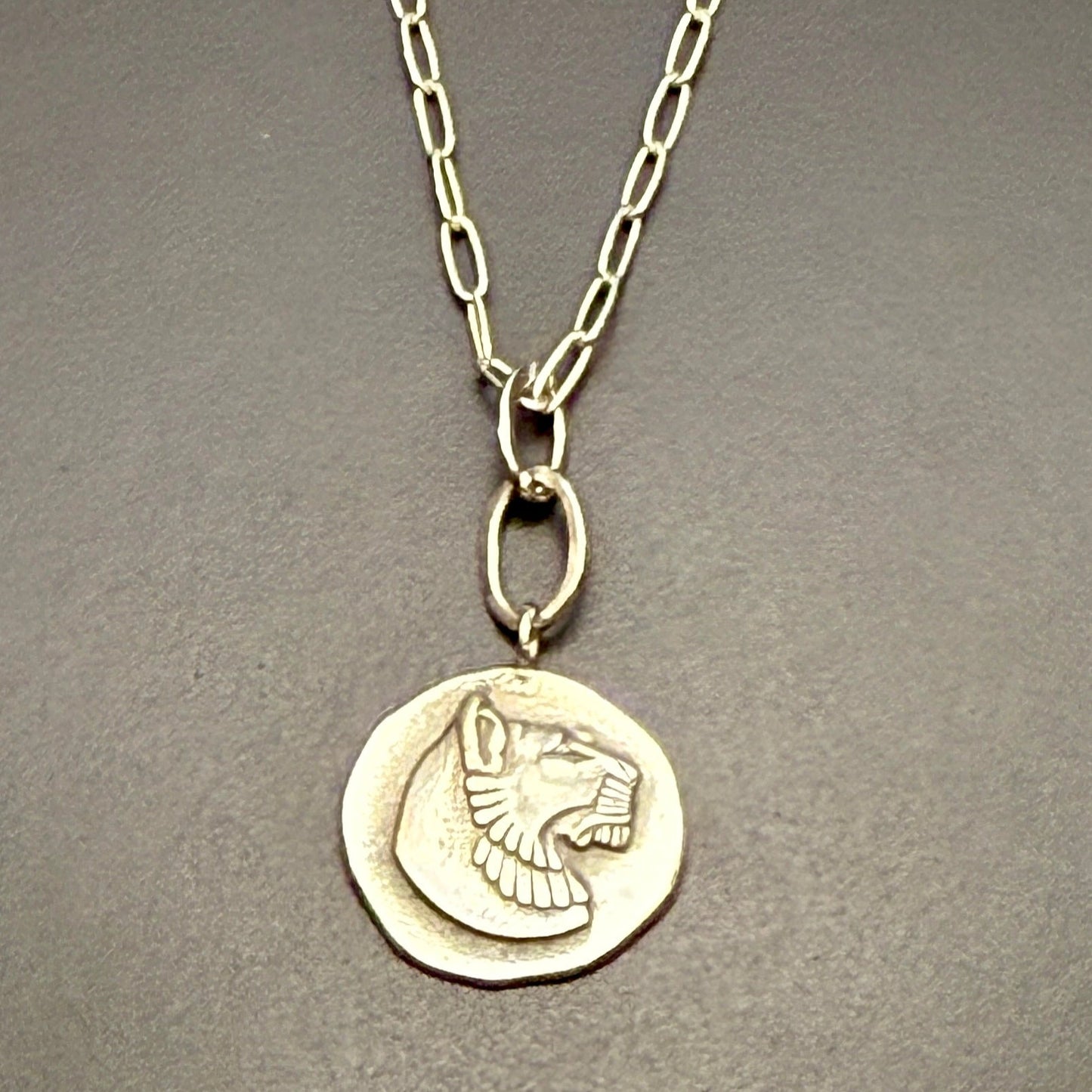 Egyptian Revival Majestic Lioness Bust Necklace