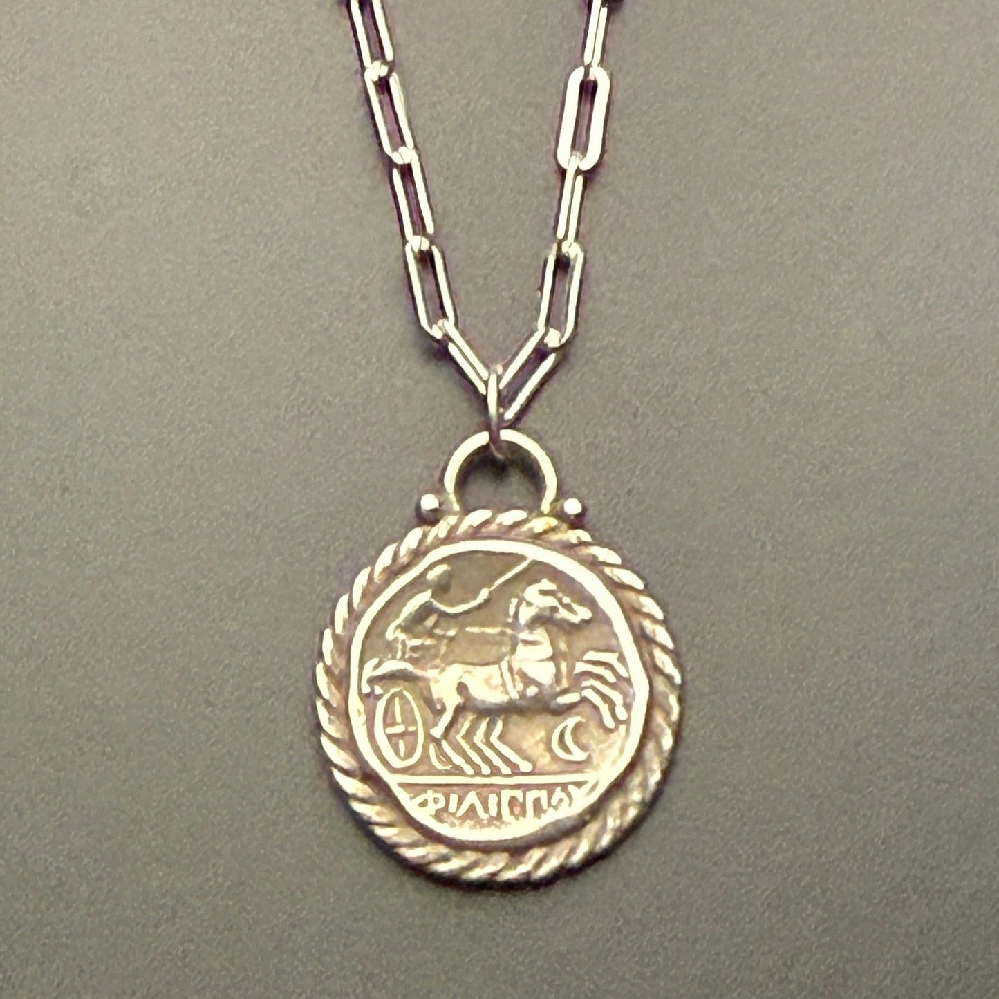 Greek Revival Phillip II Macedon Coin Necklace