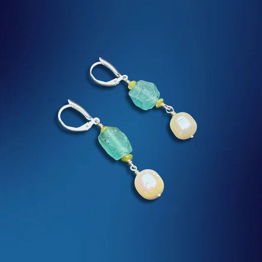 One-of-a-Kind Ancient Roman Glass Bead Earrings