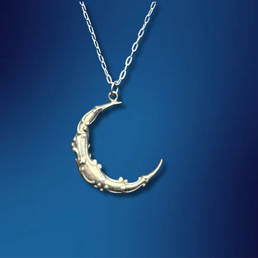 Art Nouveau Victorian Crescent Moon Necklace