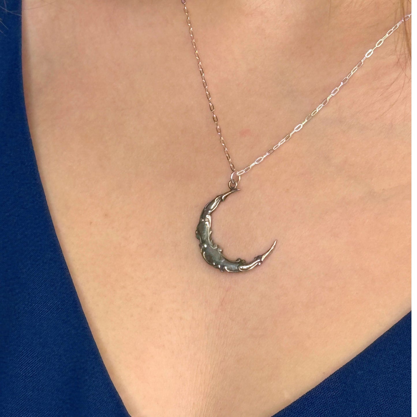 Art Nouveau Victorian Crescent Moon Necklace