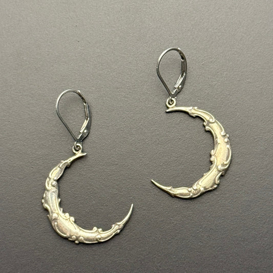 Art Nouveau Swirled Crescent Earrings