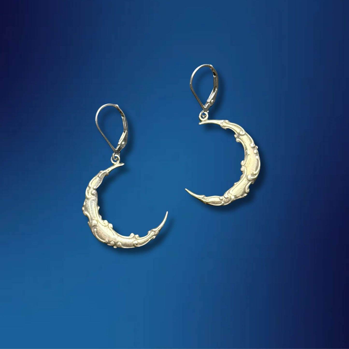 Art Nouveau Swirled Crescent Earrings