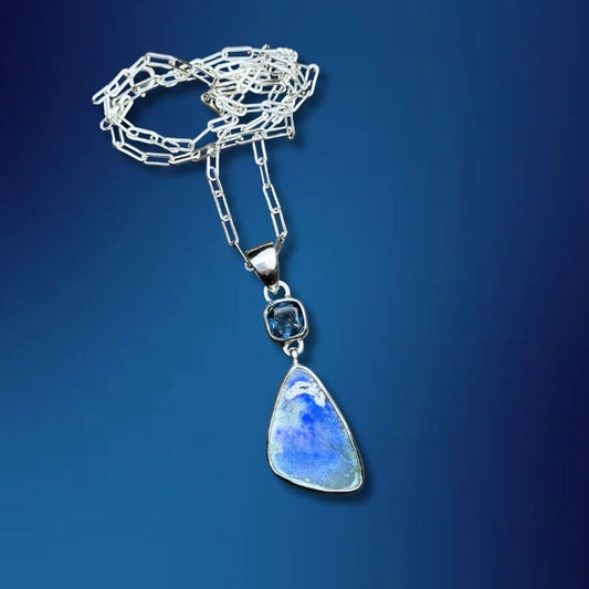 One-of-a-Kind Ancient Roman Glass Necklace in Sterling Silver