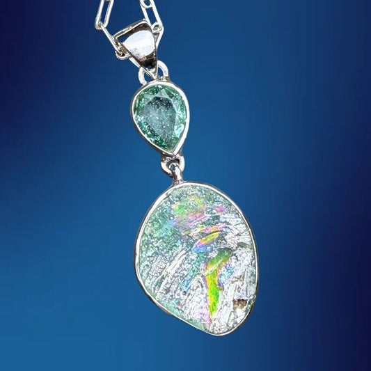 One-of-a-Kind Ancient Roman Glass Necklace in Sterling Silver