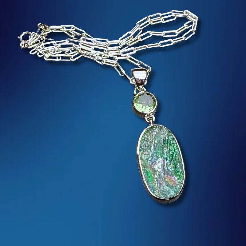 One-of-a-Kind Ancient Roman Glass Necklace in Sterling Silver