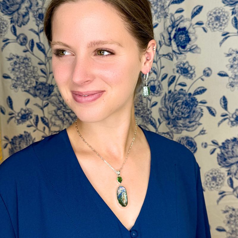 One-of-a-Kind Ancient Roman Glass Necklace in Sterling Silver