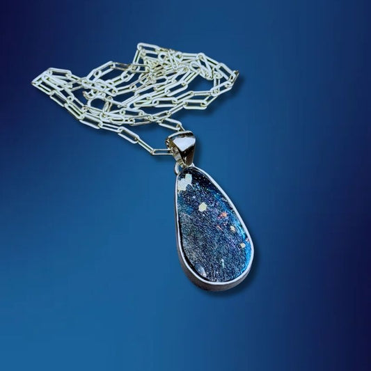 One-of-a-Kind Ancient Roman Glass Necklace in Sterling Silver