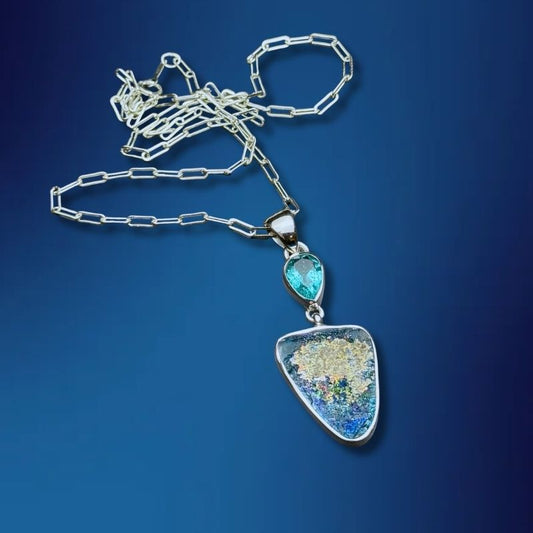 One-of-a-Kind Ancient Roman Glass Necklace in Sterling Silver