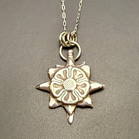 Rose Shield w/ Sword Necklace