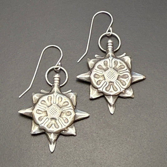 Rose Shield w/ Sword Earrings