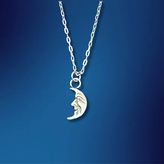 Crescent Man in the Moon Necklace