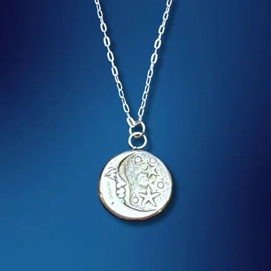 Round Man in the Moon Necklace