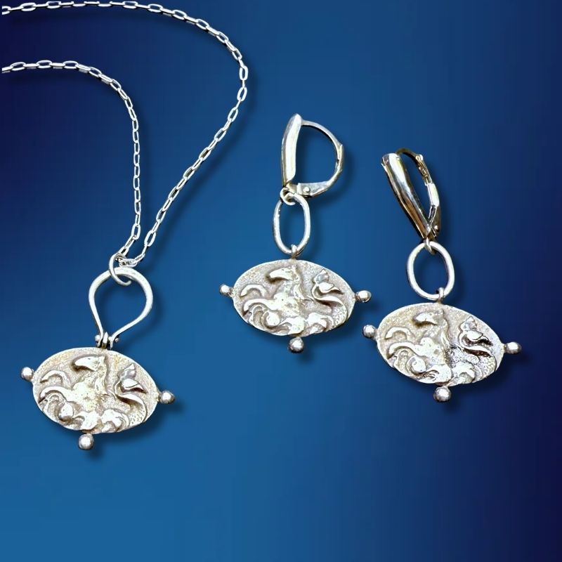 Roman Revival Hippocampus Necklace