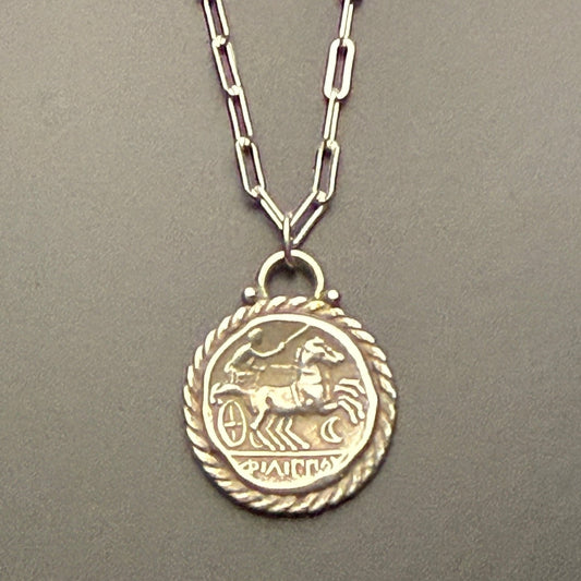 Greek Revival Phillip II Macedon Coin Necklace