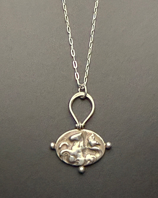 Roman Revival Hippocampus Necklace