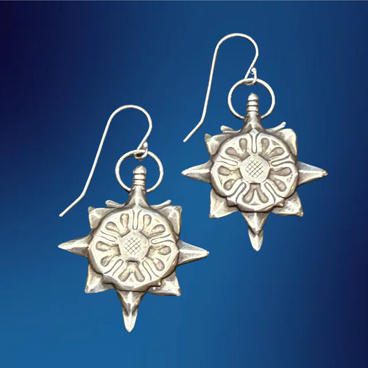 Rose Shield w/ Sword Earrings